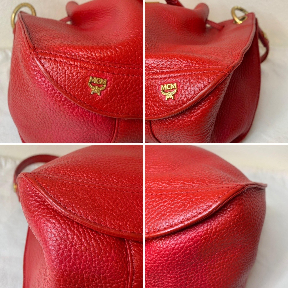 MCM Red Shoulder/Crossbody Bag Authentic - Picture 3 of 8
